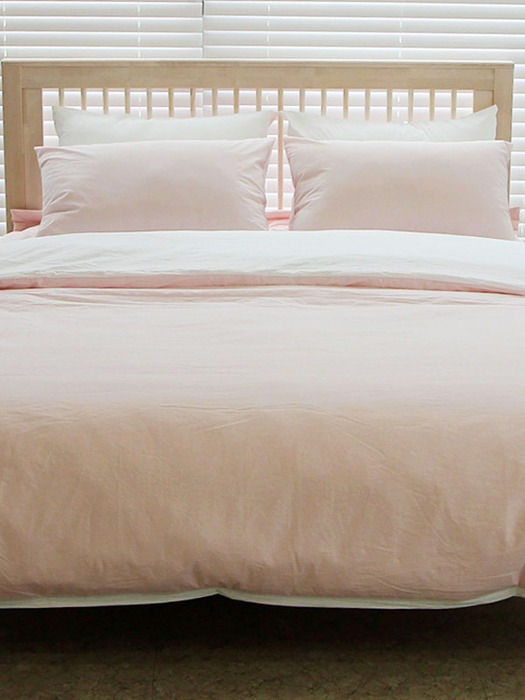 호텔 고밀도 순면 60수 워싱 믹스 핑크 이불커버 침구  봄 간절기 사계절